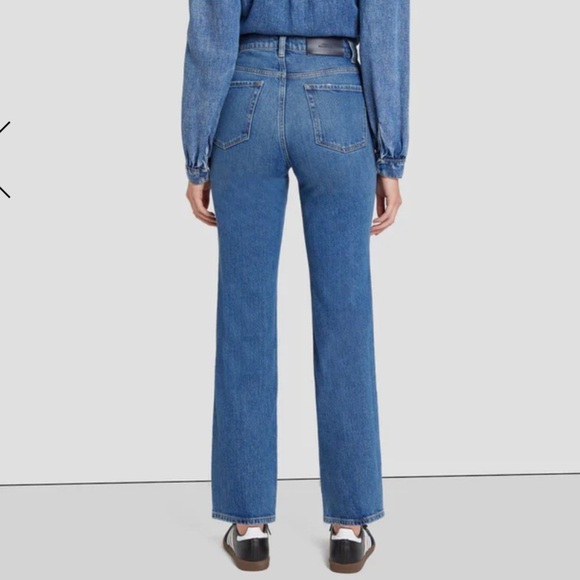 7 For All Mankind  Logan Stovepipe Explorer Jeans size 33 classic blue straight - Picture 4 of 15